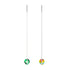 Boucles d'oreilles pendantes en chaîne de verre Galaxy | Argent sterling 925 | Lune émeraude